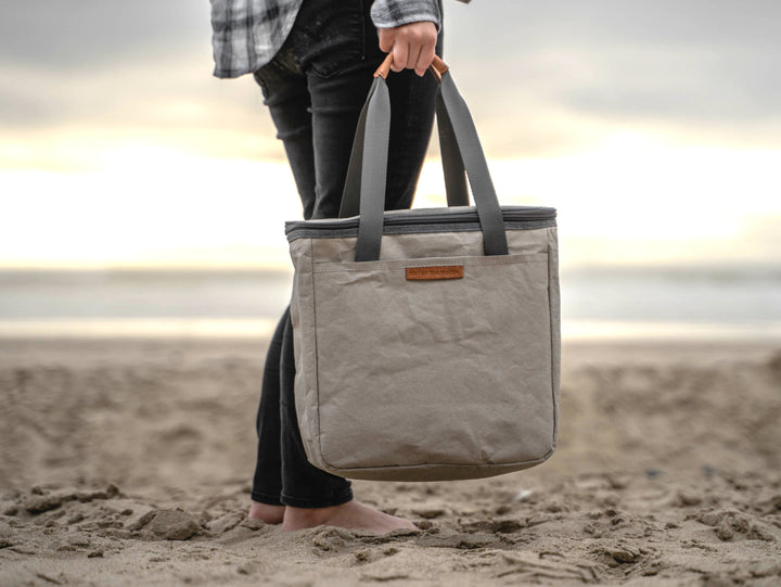 reusable tote bag in outdoor beach environment