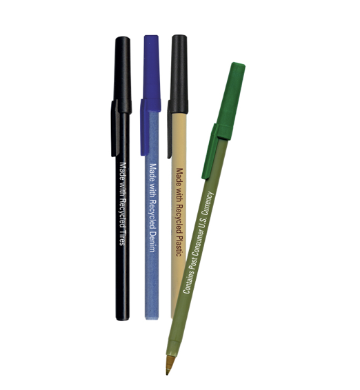 Post consumer currency pens