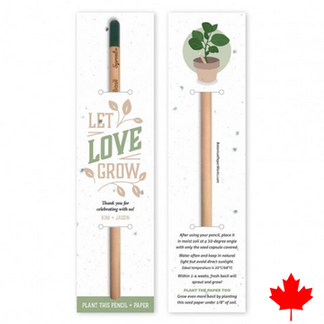 Plantable pencil with seed paper backer